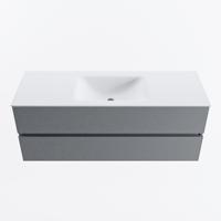 MONDIAZ VICA 130cm badmeubel onderkast Plata 2 lades. Wastafel CLOUD midden 1 kraangat, kleur Talc. - thumbnail