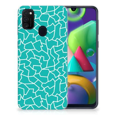 Samsung Galaxy M21 | M30s Hoesje maken Cracks Blue Samsung Galaxy M21 | M30s Hoesje maken Cracks Blue