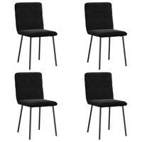 Eetkamerstoelen 4 st fluweel zwart - thumbnail