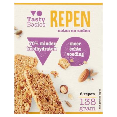 TastyBasics Crunchy less carb repen noten & zaden 138 Gram