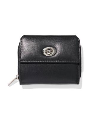 HEMA Ritsportemonnee met flap leer zwart