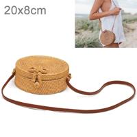 Bowknot patroon herfst rotan handgemaakt rotan tas Vintage Art dames diagonale strandtas grootte: 20x20x8cm - thumbnail