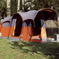 VidaXL Tunneltent 8-persoons waterdicht grijs en oranje - thumbnail