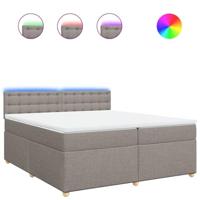 Boxspring met matras stof taupe 200x200 cm - thumbnail