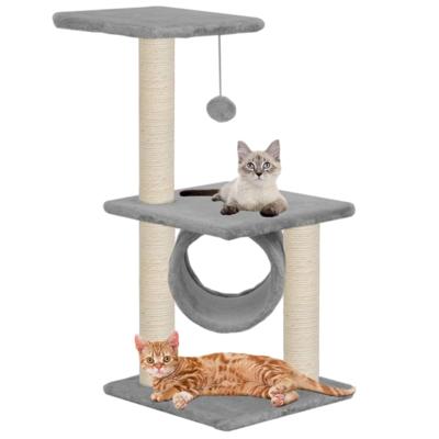 VidaXL Kattenkrabpaal met sisal krabpalen 65 cm grijs