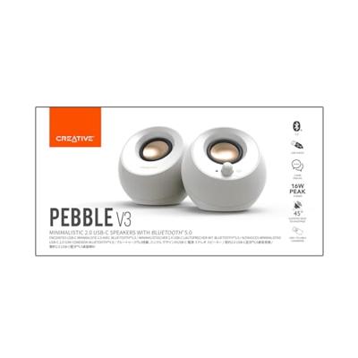 Dankzij de draagbare Bluetooth®-luidsprekers Creative Technology Pebble V3