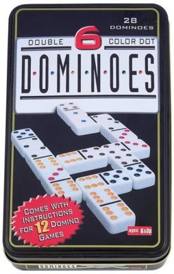 Domino dubbel 6 in blik - 28 stenen