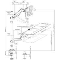 My Wall HL63L Monitor-tafelbeugel 1 stuks 43,2 cm (17) - 81,3 cm (32) Zwart In hoogte verstelbaar, Kantelbaar, Zwenkbaar, Toetsenbordhouder - thumbnail