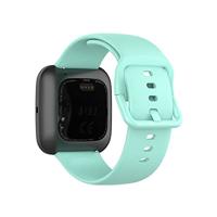 Fitbit Versa 1 / 2 & Lite siliconen sportbandje met gespsluiting - Mint Groen - Maat: Large - thumbnail