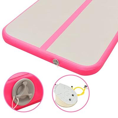 VidaXL Gymnastiekmat met pomp opblaasbaar 600x100x10 cm pvc roze - thumbnail
