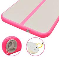 VidaXL Gymnastiekmat met pomp opblaasbaar 600x100x10 cm pvc roze - thumbnail