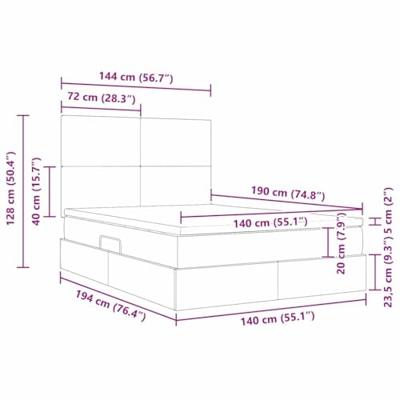 Opslag bed met matras met opslag Zwart 140 x 190 cm Nep Leer