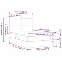 Opslag bed met matras Lichtgrijs 140 x 190 cm Nep Leer - thumbnail