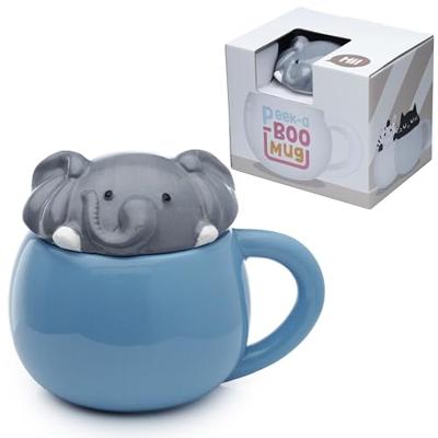 Adoramals Olifant Deksel Gevormde Keramiek Mok