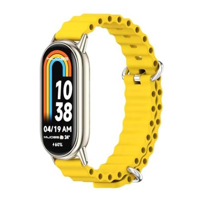 By Qubix - Ocean siliconen bandje - Geel - Compatible met Xiaomi Smart Band 8 & 9 - Compatible Xiaomi bandje
