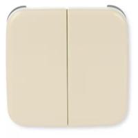 Busch-Jaeger 2-voudige schakelwip Busch-Duro 2000 SI crèmewit 2505-212 - thumbnail