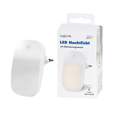 LogiLink LED014 LED014 LED-nachtlamp met schemerschakelaar Ovaal LED Warmwit Wit