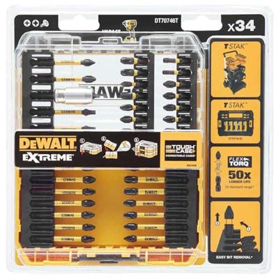 DeWalt Accessoires 34-delige FLEXTORQ Schroefbitset | in TOUGH CASE - DT70746T-QZ