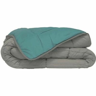 POYET MOTTE Quilt Microfiber 400g / m² CALGARY - 200 x 200 cm - kiezelgrijs en groen meer