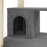 Kattenkrabpaal met sisal krabpalen 183 cm donkergrijs - thumbnail