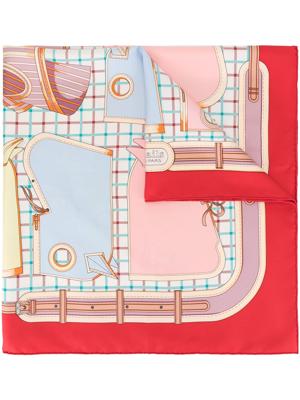 Hermès pre-owned silk CA Mails scarf - Red