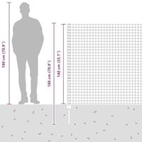 VidaXL Hek met paal grijs 1,4 x 10 m staal en pvc - thumbnail