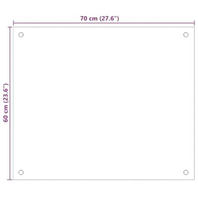 VidaXL Spatschermen keuken 2 st 70x60 cm gehard glas zwart