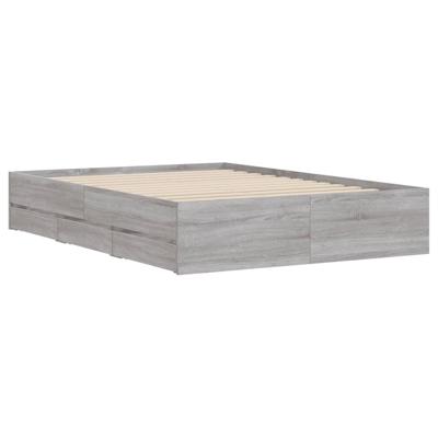 Bedframe met lades bewerkt hout grijs sonoma eiken 140x190 cm