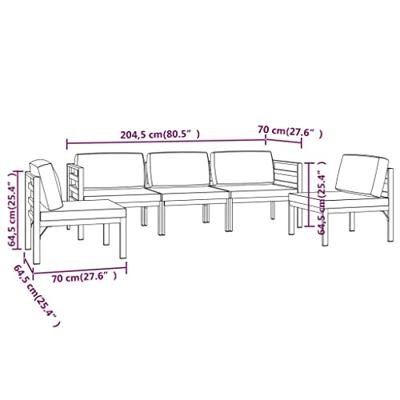 5-delige Loungeset met kussens aluminium antracietkleurig