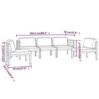 5-delige Loungeset met kussens aluminium antracietkleurig - thumbnail