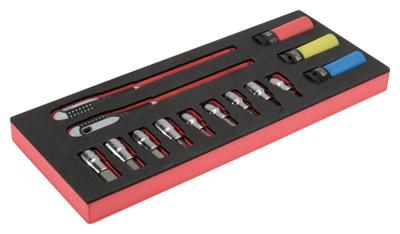 Bahco Foaminlay Fit&Go 1/3 met schroevendraaierdopsleutels 1/2" en slagdoppen 1/2" - 14-delig - FF1E2210