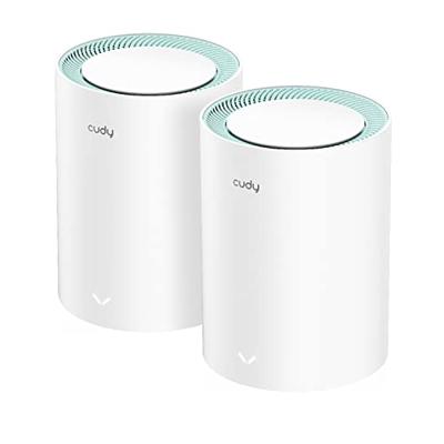 Cudy M1300 2-Pack AC1200 Gigabit Whole Mesh WiFi-Systeem, Dual-Band WiFi-Extender, Antennes Met Hoge Versterking, VPN, Cloudflare