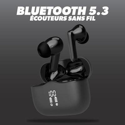 T'nB - T'nB Bluetooth-hoofdtelefoon, draadloos, ruisonderdrukking, actief design met touch-bediening en oplaadbox, kleur - grijs