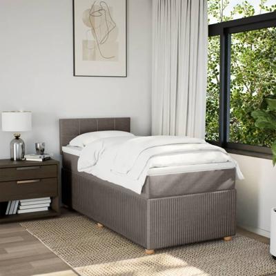 Boxspring met matras stof taupe 120x200 cm - thumbnail