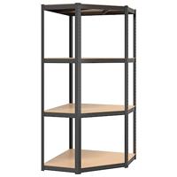 VidaXL Opbergrek 4-laags staal en bewerkt hout antracietkleurig - thumbnail