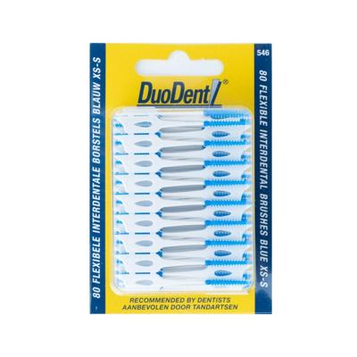 Duodent Flexibele interdentale borstels xs-s blauw 80 Stuks Duodent Flexibele interdentale borstels xs-s blauw 80 Stuks