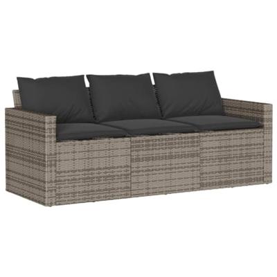 2-delige Tuinset met kussens poly rattan grijs 2-delige Tuinset met kussens poly rattan grijs