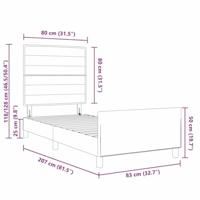 Bedframe met hoofdeinde Taupe 80 x 200 cm Stof - thumbnail