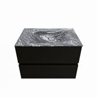 MONDIAZ VICA-DLUX 70cm badmeubel onderkast Urban 2 lades. Inbouw wastafel CLOUD midden zonder kraangat, kleur Lava. - thumbnail