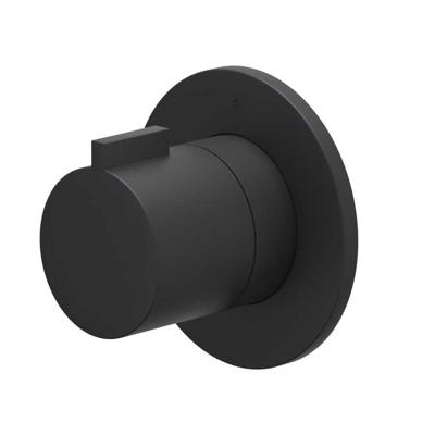 Afbouwdeel IVY Pact Inbouw Stopkraan Symmetry Met Rond Rozet Mat Zwart PED