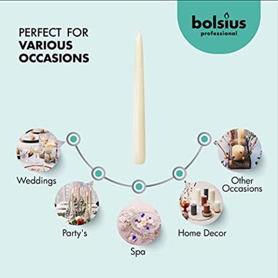 Bolsius - Gotische kaarsen - Ivoor - 100 stuks