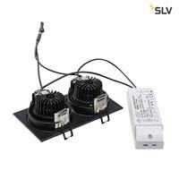 SLV InbouwspotNew Tria 2 LED 2700K zwart met klemveren - 113890 - thumbnail