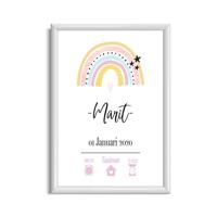 Geboorteposter met regenboog - thumbnail