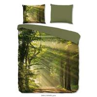 Good Morning Dekbedovertrek WOODS 200x200/220 cm groen - thumbnail