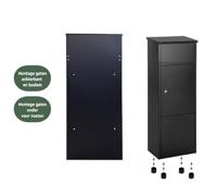 Pakketbrievenbus brasq 105x38x24cm pb400 zwart - thumbnail