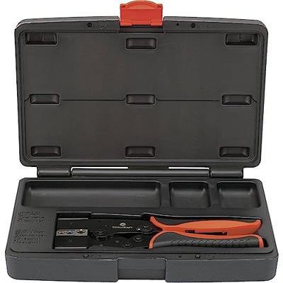 TOOLCRAFT 2-i-1 818644 Krimptang Geïsoleerde platte stekkers, Kabelschoenen, Doorverbinders 0.5 tot 10 mm²