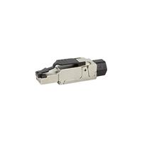 LogiLink MP0040 Op locatie monteerbare stekker, Cat.6A, afgeschermd, PrimeLine MP0040 Zwart, Zilver 1 stuk(s) - thumbnail