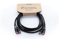 Cordial 14837 Jackplug / Cinch Audio Aansluitkabel [2x Cinch-stekker - 2x Cinch-stekker] 3 m Zwart PVC-mantel, Tweelingkabel - thumbnail