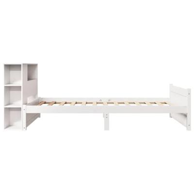 Bed met boekenkast zonder matras grenenhout wit 90x190 cm