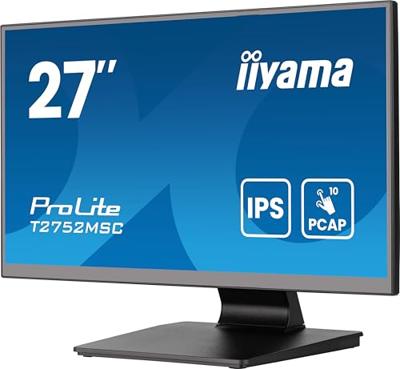 Iiyama ProLite T2752MSC-B1AG Touchscreen monitor Energielabel: E (A - G) 68.6 cm (27 inch) 1920 x 1080 Pixel 16:9 5 ms HDMI, DisplayPort, Audio-Line-out, USB